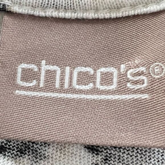 Chico’s Leopard Embellished Round Neckline 100% Cotton Tunic Top XL - Picture 11 of 15